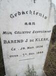 KLERK Barend J., de 1826-1888