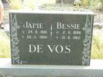 VOS Japie, de 1881-1954 & Bessie 1886-1962