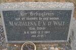 WALT Magdalena E.V.D., v.d. nee DICKS 1889-1947