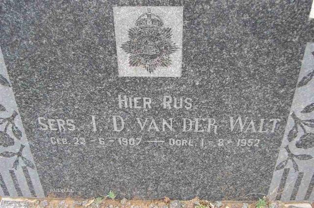 WALT I.D., van der 1907-1952