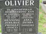 OLIVIER Henning Jeremia Pringle 1924-2003 & Anna Jacoba 1928-2006