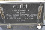 WET Frederick Jacobus, de 1878-1953 & Aletta Louisa ROOS 1889-1983