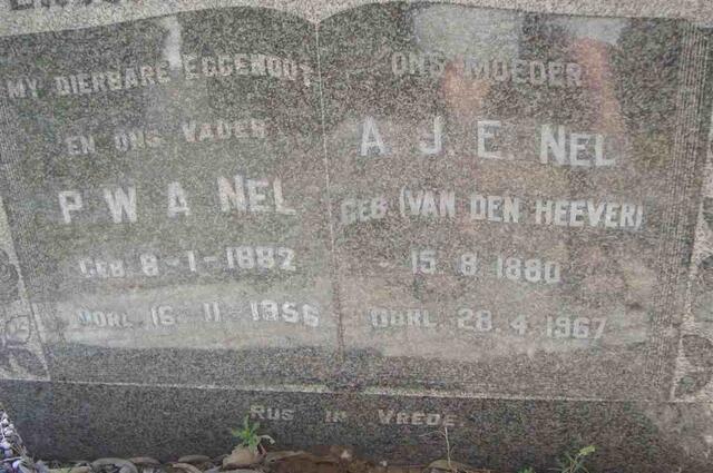 NEL P.W.A. 1882-1956 & A.J.E. VAN DEN HEEVER 1880-1967