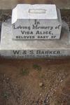 BARKER Vida Alice 1886-1886