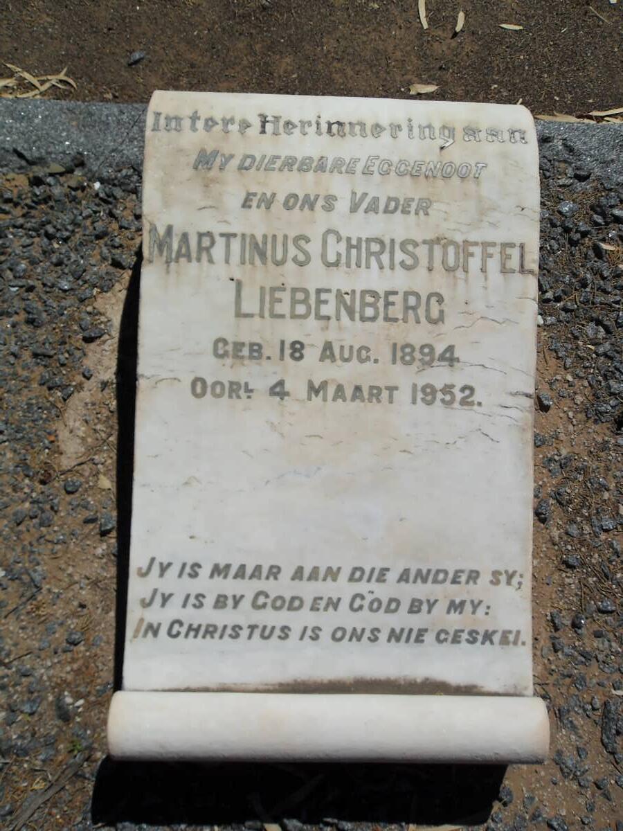 LIEBENBERG Martinus Christoffel 1894-1952