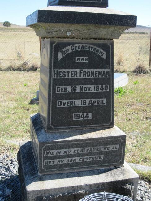 FRONEMAN Hester 1840-1944