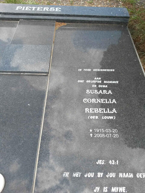 PIETERSE Susara Cornelia Rebella nee LOUW 1915-2008