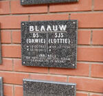 BLAAUW D.S. 1933-2013 & S.J.S. 1934-