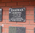 ZAAIMAN Barenda 1936-2012