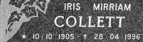 COLLETT Iris Mirriam 1905-1996