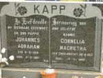 KAPP Johannes Abraham 1916-1981 & Cornelia Magrietha ENGELBRECHT 1917-1985