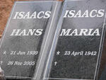 ISAACS Hans 1939-2005 & Maria 1942-