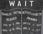 WAIT Charles Victor Requier 1881-1960 & Hester Elizabeth Johanna 1883-1971