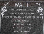 WAIT Elzabe Maria nee MARX 1898-1992