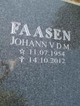 FAASEN Johann v.d M. 1954-2012