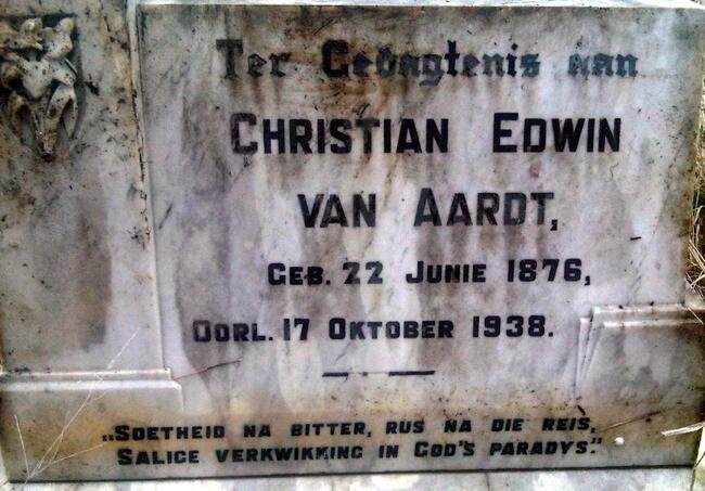 AARDT Christian Edwin, van 1876-1938