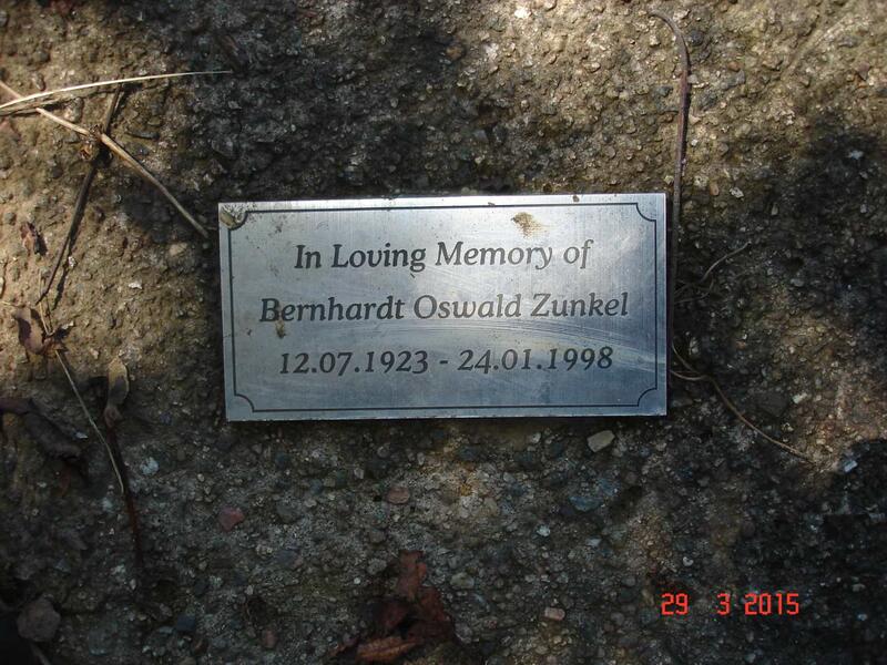 ZUNKEL Bernhardt Oswald 1923-1998