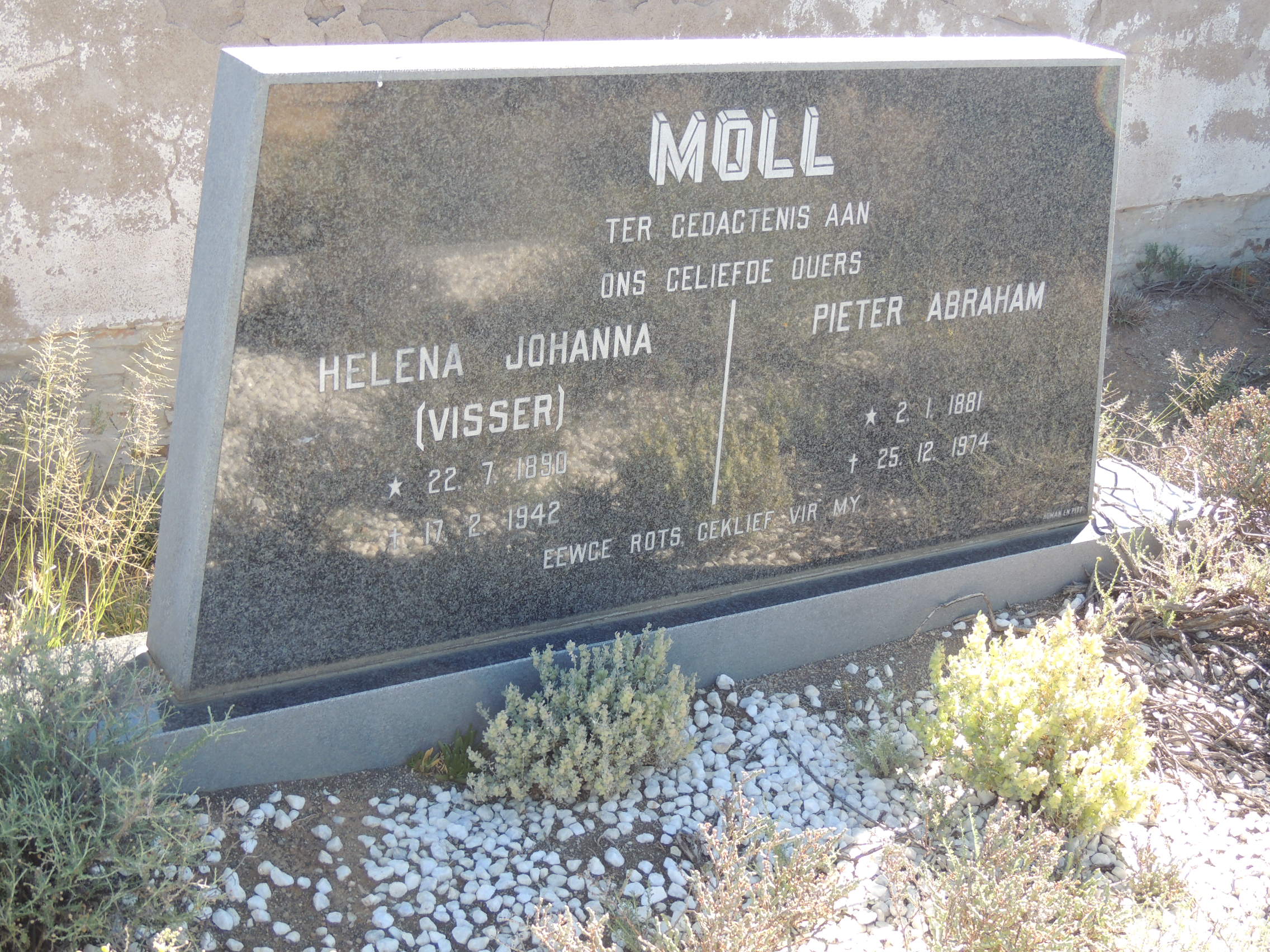 MOLL Pieter Abraham 1881-1974 & Helena Johanna VISSER 1890-1942