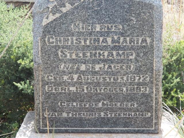 STEENKAMP Christina Maria nee DE JAGER 1872-1893