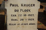 PLOOY Paul Kruger, du 1927-1929