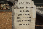 PLOOY Elizabeth Susanna, du nee KRIEK 1894-1939