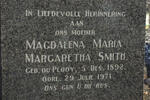 SMITH Magdalena Maria Margaretha nee DU PLOOY 1892-1971