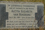RENSBURG Aletta Elizabeth, van 1903-1939