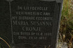 CRONJE Maria Susanna nee BOTES 1889-1942