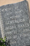 RAATS John Haynes 1891-1953 & Gertruida Jacoba 1890-1976