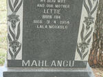 MAHLANGU Lettie 1914-1954