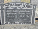 RENSBURG Johannes Jacobus, Jansen van 1886-1959 & Catharina Susanna Magdalena WALLIS 1888-1980