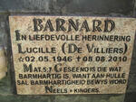 BARNARD Lucille nee DE VILLIERS 1946-2010
