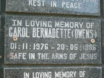 OWENS Carol Bernadette 1976-1986