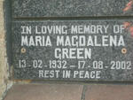 GREEN Maria Magdalena 1932-2002
