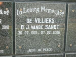 VILLIERS B.J. Vande Sandt, de 1919-2006