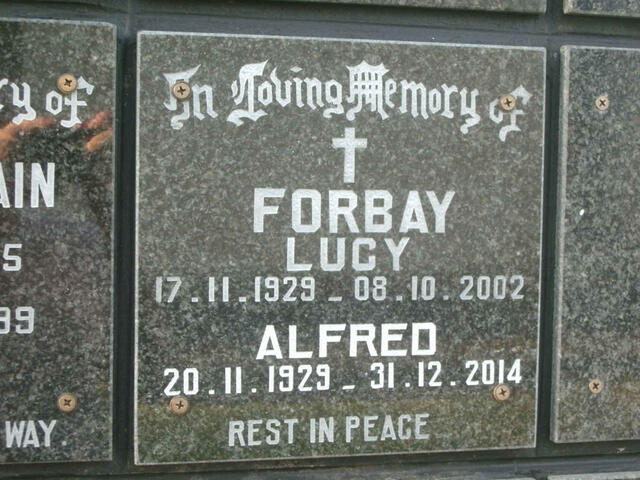 FORBAY Alfred 1929-2014 & Lucy 1929-2002