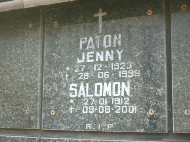 PATON Salomon 1912-2001 & Jenny 1923-1998