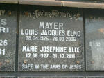 MAYER Louis Jacques Elmo 1925-2006 & Marie Josephine Alix 1927-2011