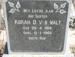 WALT Korah D., v.d. 1919-1960