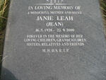 LEAH Janie 1928-2000