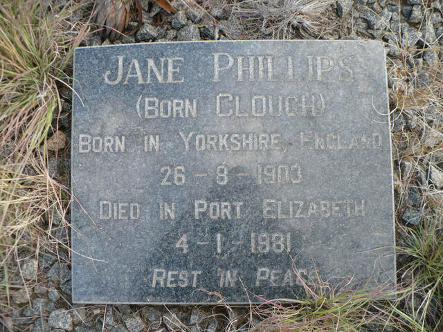 PHILLIPS Jane nee CLOUGH 1903-1981