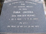 CONRADIE Anna Jacoba nee VAN DER MERWE 1922-2000