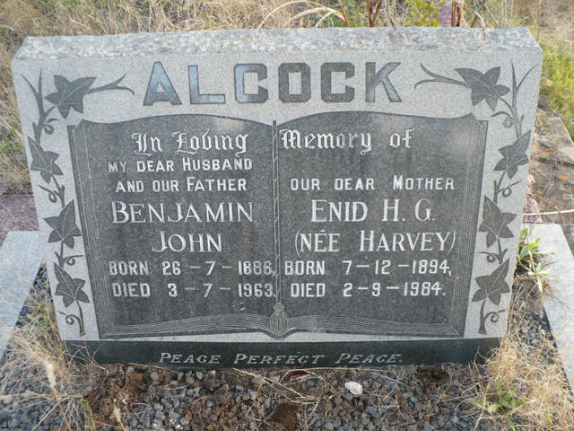 ALCOCK Benjamin John 1886-1963 & Enid H.G. HARVEY 1894-1984
