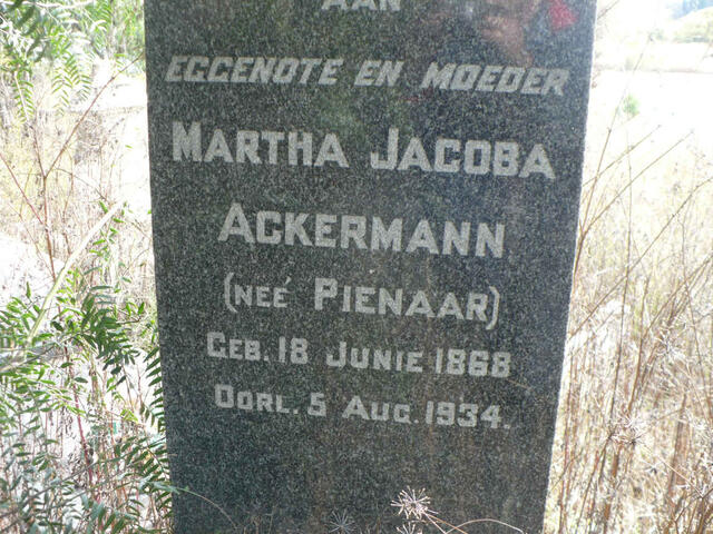 ACKERMANN Martha Jacoba nee PIENAAR 1868-1934