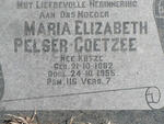 COETZEE Maria Elizabeth, PELSER nee KOTZE 1882-1955