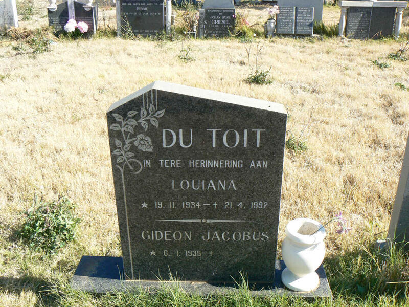 TOIT Gideon Jacobus, du 1935- & Louiana 1934-1992