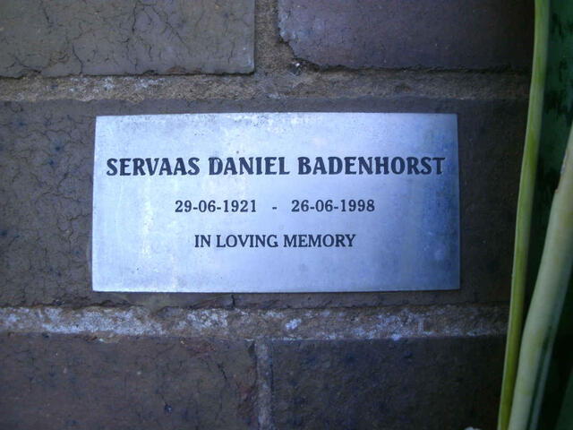 BADENHORST Servaas Daniel 1921-1998