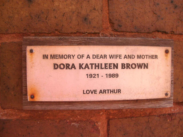 BROWN Dora Kathleen 1921-1989