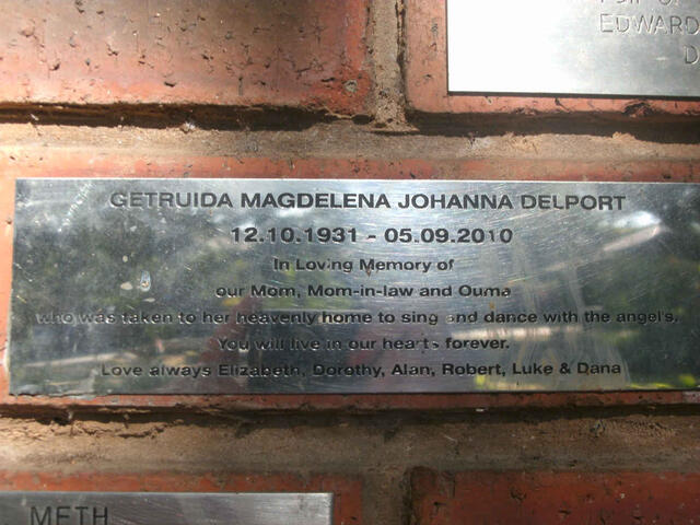 DELPORT Getruida Magdelena Johanna 1931-2010