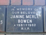 BOWEN Janine Merle 1961-1982